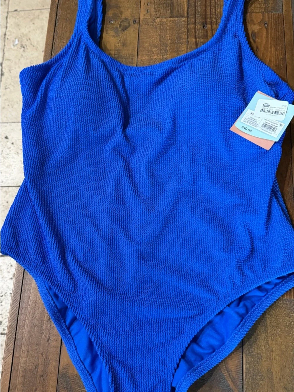 Target Royal Blue Textured Kids One-Piece - Picture 1 of 1